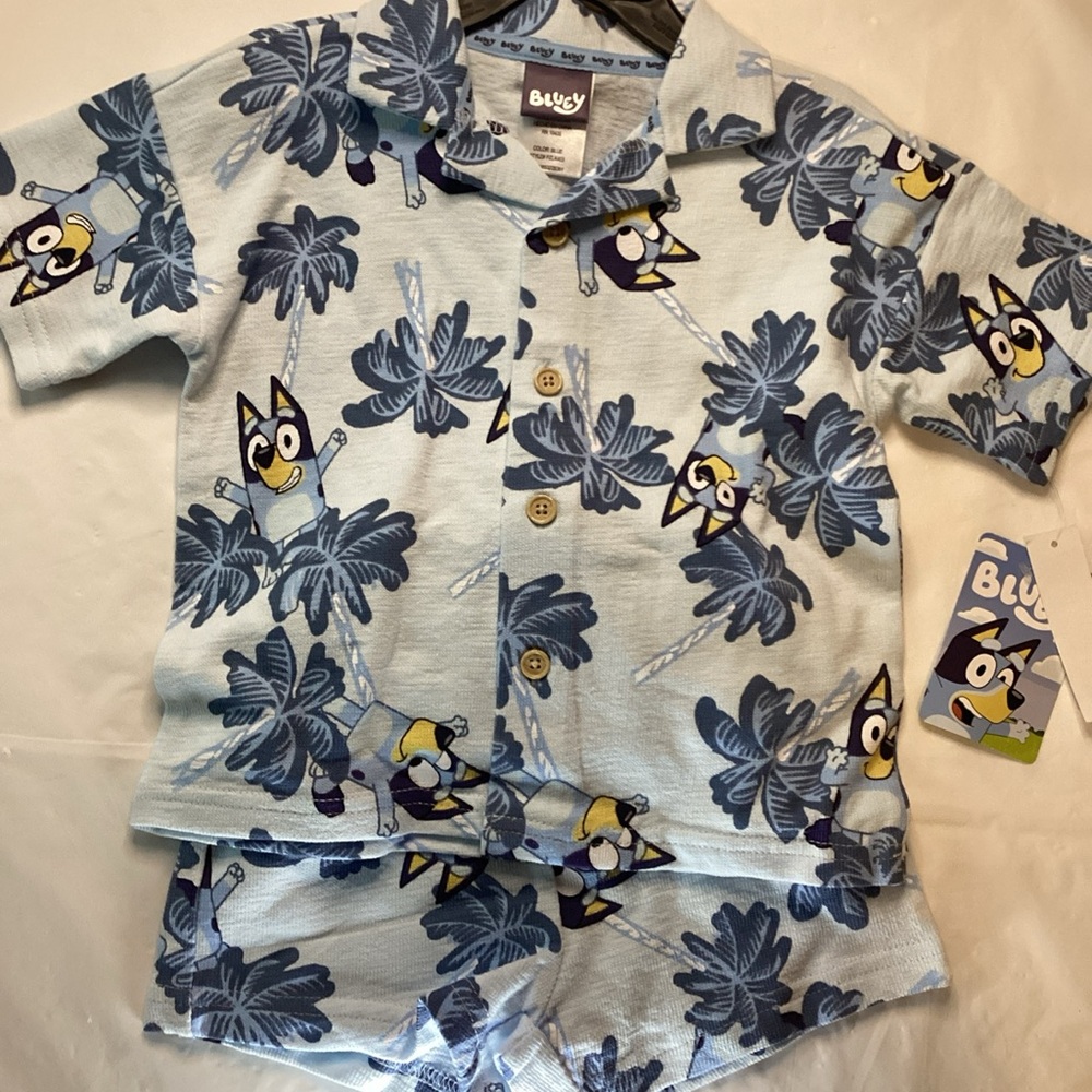 Disney Bluey Pajama Set - Light Blue and Navy